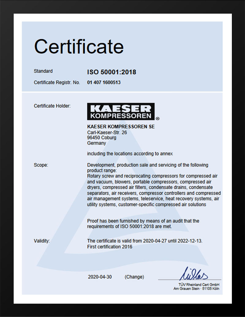 kaeser authorised certificate